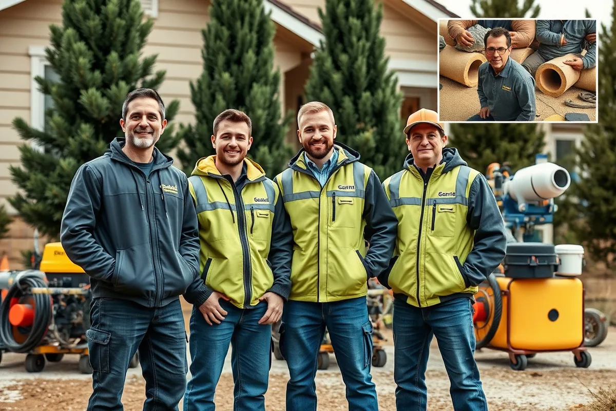 Spray foam insulation crew at a home in the White Mountains near Show Low, Arizona